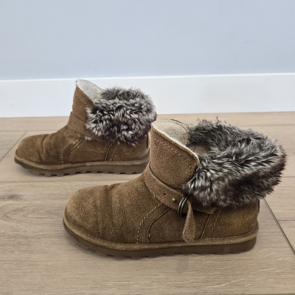 Bearpaw KoKo Suede Faux Fur Wool Sheepskin Hickory Boots Women's Size 8 Booties - Picture 2 of 10